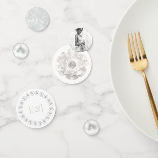 Parel- en Prosecco gepersonaliseerde bruidsdouche Confetti (Groep)