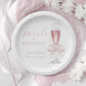 Parel- en Prosecco Roze Bruidsdouche Papieren Bordje
