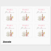 Parel en Prosecco Roze Bruidsdouche Vierkante Sticker (Vel)