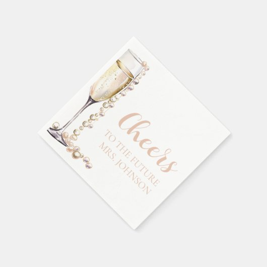 Parel en Prosecco Toekomstige Mrs Bruidsfeest Servet (Hoek)