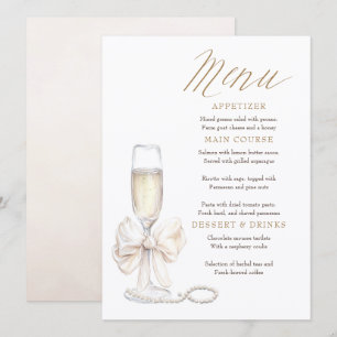 Parel- en Prosecco Whimsical Chic Menukaarten Menu