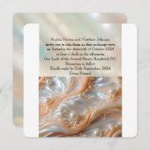 Parel en Shell Elegante klassieke bruiloft uitnodi Kaart (Voorkant / Achterkant)