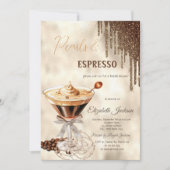 Parel Espresso Strik Glitter Druppels Kaart (Voorkant)