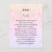 Parel geboortesteen juni briefkaart (Voorkant)