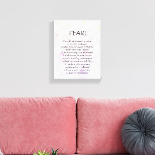 Parel geboortesteen - juni gedicht kunst canvas (Insitu (Woonkamer))