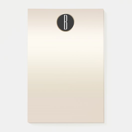 Parel Goud Glans Glam Kraft Rustieke Monogram Post-it® Notes (Voorkant)