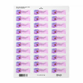 Parel Hart Roze Rozen Vlinders Paar Adres Etiket (Full Sheet)
