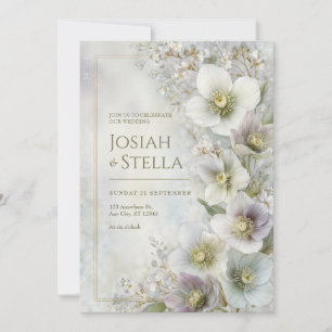 Parel Hellebore Ethische Botanische Lijst Bruiloft Kaart