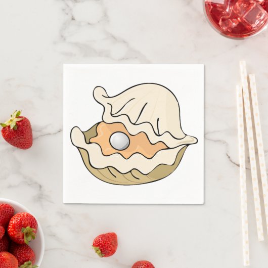 Parel in een oester papieren servetten (Insitu)