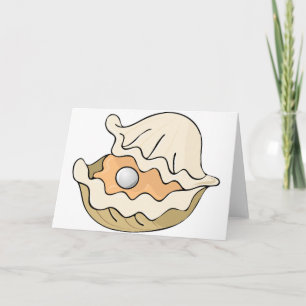 Parel in een oester Wenskaart Kaart