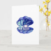 Parel in een zeeschelp kaart (Gele Bloem)