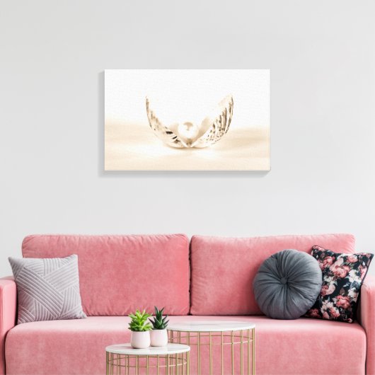 parel in zeeschelp canvas afdruk (Insitu (Woonkamer))