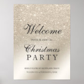 parel ivoor glitter metallic welkom Kerstmis Poster (Voorkant)
