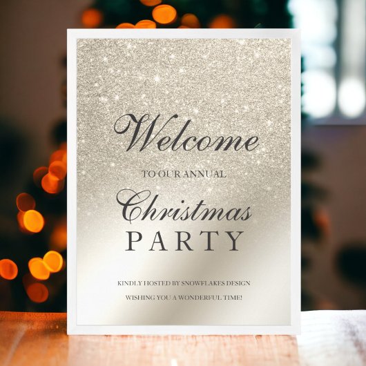 parel ivoor glitter metallic welkom Kerstmis Poster