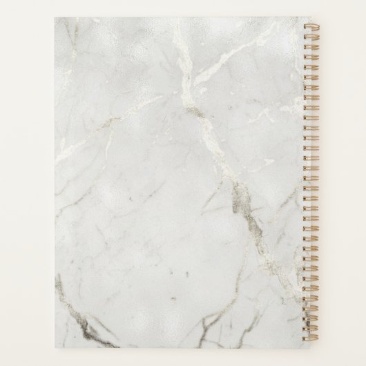Parel Marmer Dubbel Monogram Planner (Achterkant)