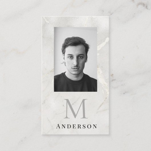 Parel Marmer Masculine foto arcode Visitekaartje (Voorkant)