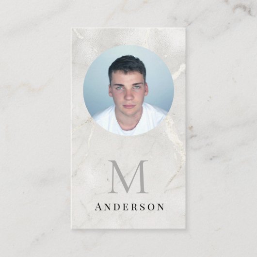Parel Marmer Masculine foto arcode Visitekaartje (Voorkant)