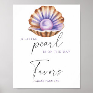 Parel onder de zee Baby shower gunsten Poster
