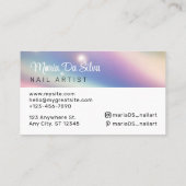 Parel pastel regenboog glitter visitekaartje (Achterkant)