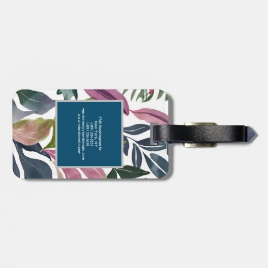 Parel Plain Moderne Minimalistische Bloemen Bagagelabel (Achterkant horizontaal)