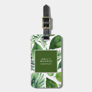 Parel Plain Moderne Minimalistische Bloemen Groen Bagagelabel