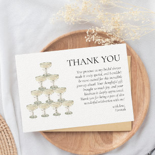 Parel & Prosecco Bruidsdiner Bedankkaart