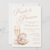 Parel & Prosecco Bruidsuitnodiging Kaart (Voorkant)