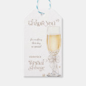 Parel & Prosecco Bruiloft Brunch Bedankje  Cadeaulabel (Voorkant)