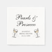 Parel & Prosecco Elegante Bruidsdouche Servet (Voorkant)