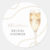 Parel & Prosecco Gouden Trouwfeest Stickers (Voorkant)