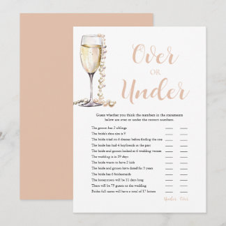Parel & Prosecco Meer of Minder Bruiloftsspel Kaart