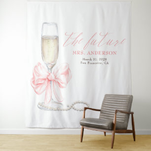 Parel & Prosecco Mrs fotorekwisiet achtergrond Wandkleed