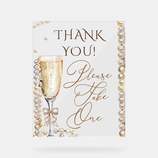 Parel & Prosecco, neem er één Acryl Bord (Voorkant)