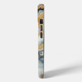 Parel Roze Botswana Agaat Gouden Custom Monogram Case-Mate iPhone Case (Achterkant / Links)