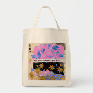 Parel van Licht – Roze & Goud Spark Serie Tote Bag