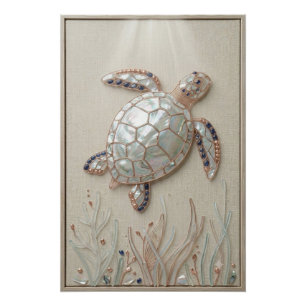 Parel Zee Schildpad Wand Kunst Perfect Poster