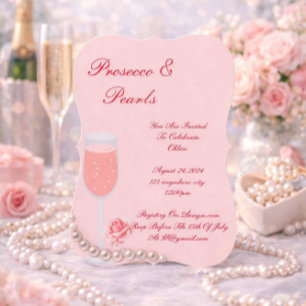 ParelEN PROSECCO BRUIDSSHOWER ROZE UITNODIGING