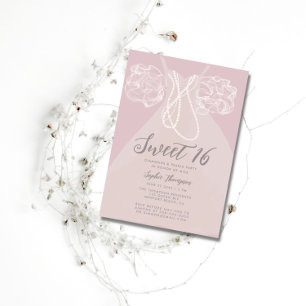 Parelende Prinsessen Jurk Blush Roze Sweet 16 Fees Kaart