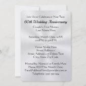 Parelglans uitnodigingen voor 60-jarig huwelijksju (Achterkant)