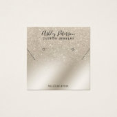 parelglitter iory ketting stuks oorscherm vierkante visitekaartjes (Voorkant)