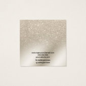 parelglitter iory ketting stuks oorscherm vierkante visitekaartjes (Achterkant)