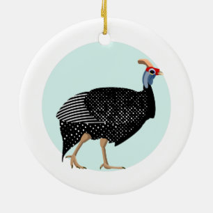 parelhoenders keramisch ornament