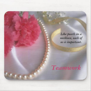 Parellen en anjers - teamwerk mousepad muismat