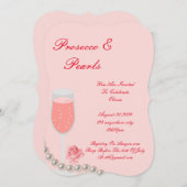 PARELLS & PROSECCO BRUIDJESSCHOONROZE UITNODIGING (Voorkant / Achterkant)