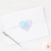 Parelmoer Blauw Roze Schitteren Hart Sticker (Envelop)