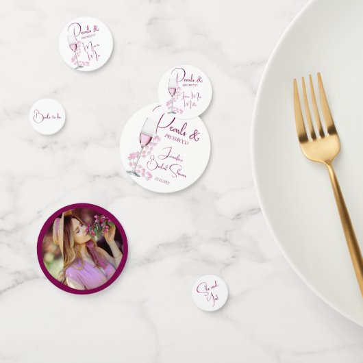 Parelmoer en Prosecco Moderne Elegante Bruidsmeisj Confetti (Groep)