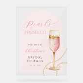 Parelmoer en Prosecco Roze Bruidsmeisjeshuwelijksf Acryl Bord (Voorkant)