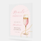 Parelmoer en Prosecco Roze Bruidsmeisjeshuwelijksf Acryl Bord (Hoek)
