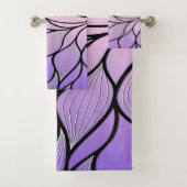 Parelmoer Paarse Creative Leave Pattern Bad Handdoek (Insitu)