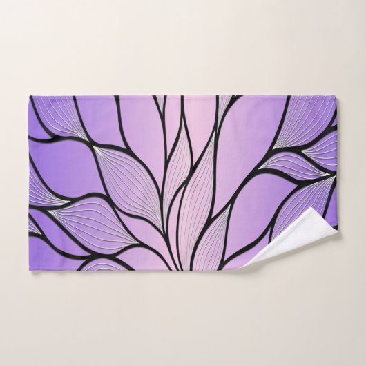 Parelmoer Paarse Creative Leave Pattern Bad Handdoek (Handdoek)